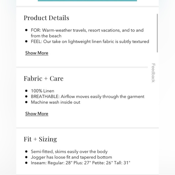 NWT Athleta Retreat Linen Jogger in Chambray Blue Women’s size 6 - Picture 10 of 11